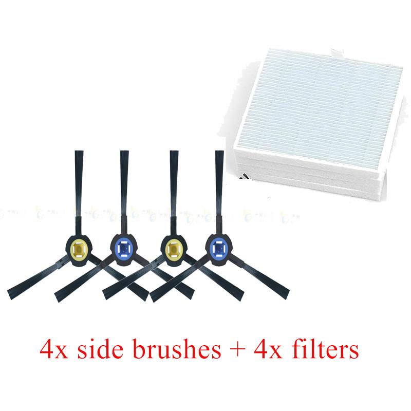 Side Brush HEPA Filter Mop Cloth for AMIBOT Animal XL H2O Connect Ilife V8S V80 V8c/V85/V8e/V8 Plus Robotic Vacuum Cleaner Parts