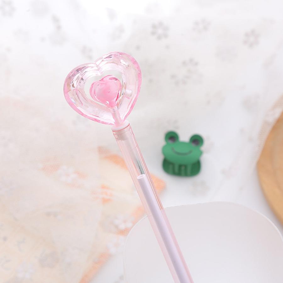 10ks 0,5mm Creative Crystal Love Gel Pen Roztomilé psací potřeby Vodní pero Fairy Stick Vysoce vypadající kancelářské podpisové pero