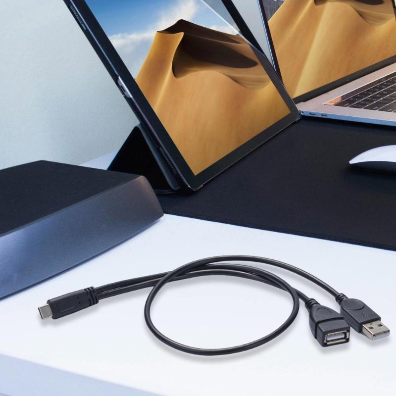 USB C to USB Female and Male OTG Adapter Cable with Charging Function for Phones Tablets for Mouse Keyboards Disk