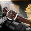 HELEI Men's Quartz Leather Watch - Waterproof, Three-Hand, Single Calendar