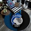 Atalanta BC Printed Round Rug, Non Slip Washable Circular Carpet For Living Room Bedroom Playroom, Sports Fan Decor, Holiday Birthday Gift