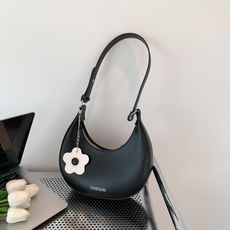 Sweet Style Faux Leather Crescent Bag for Women 2026 New Fashionable Shoulder Crossbody Purse