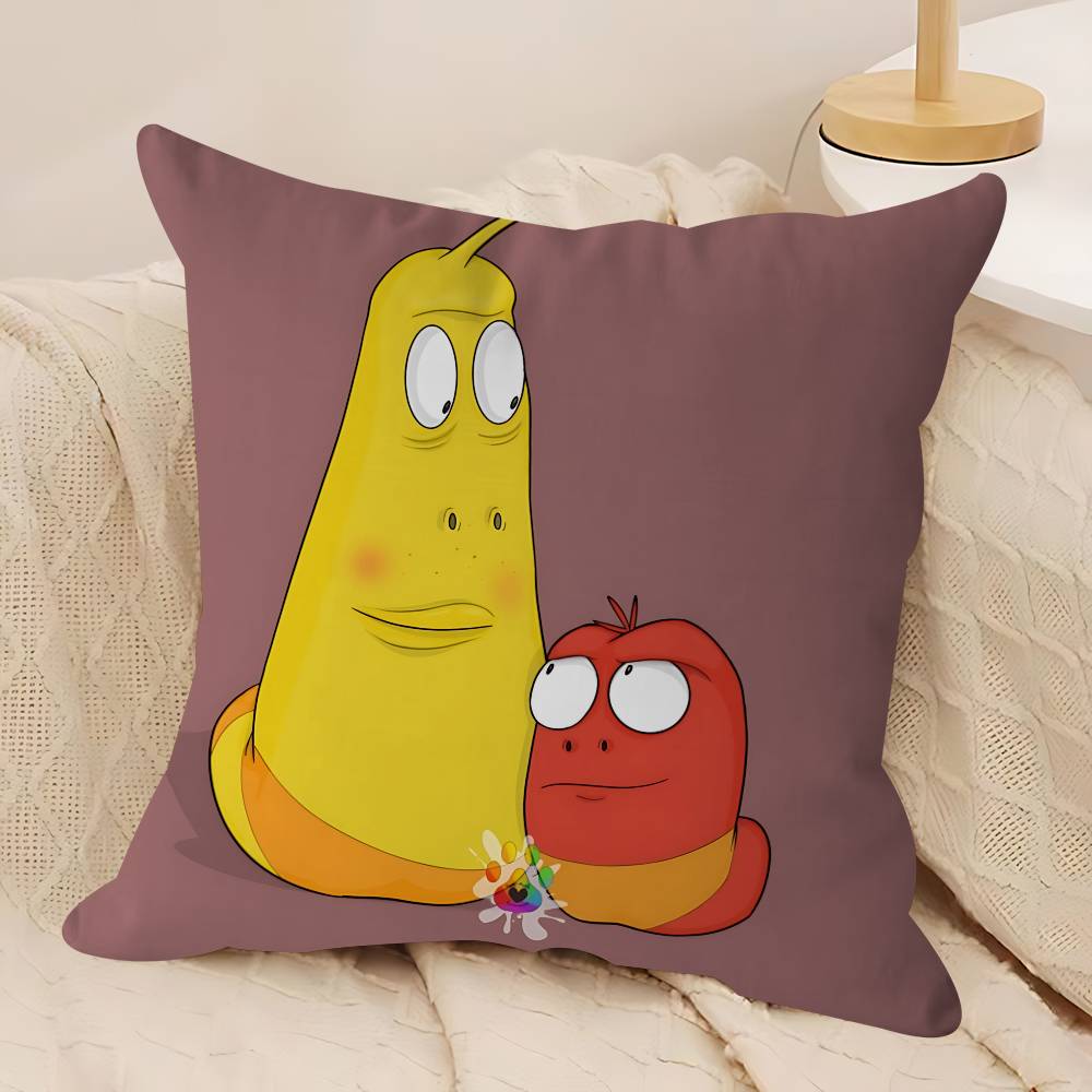 

CUTE Cartoon L-Larva Pillow Case Removable Washable Cushion Cover – All-Season Soft Linen 12x12Inch