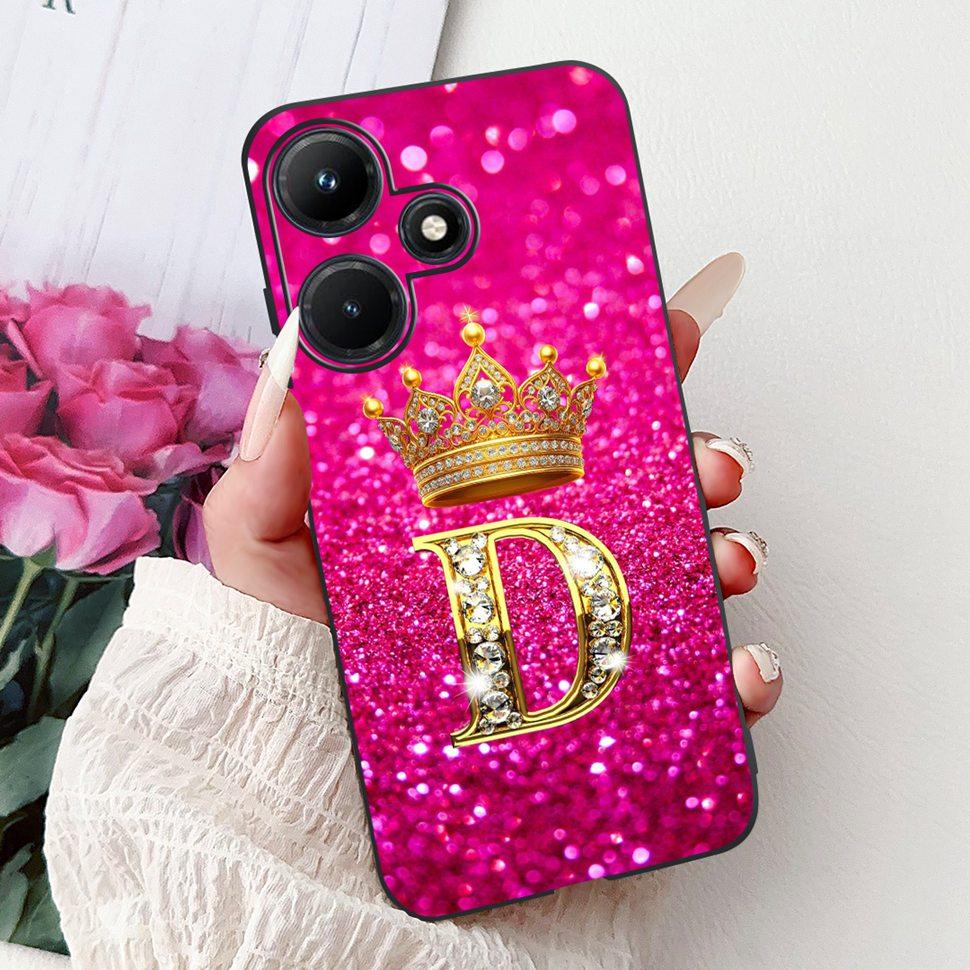 For Infinix Hot 30i Case X669 X669C Cute Crown Letters Cover Soft Silicone Phone Case For Infinix Hot 30i Hot30i Back Cover