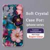 Vintage Flowers Clear Case for IPhone 16 15 14 13 12 11 Pro Max X XS Max XR 7 8 Plus Case 16E