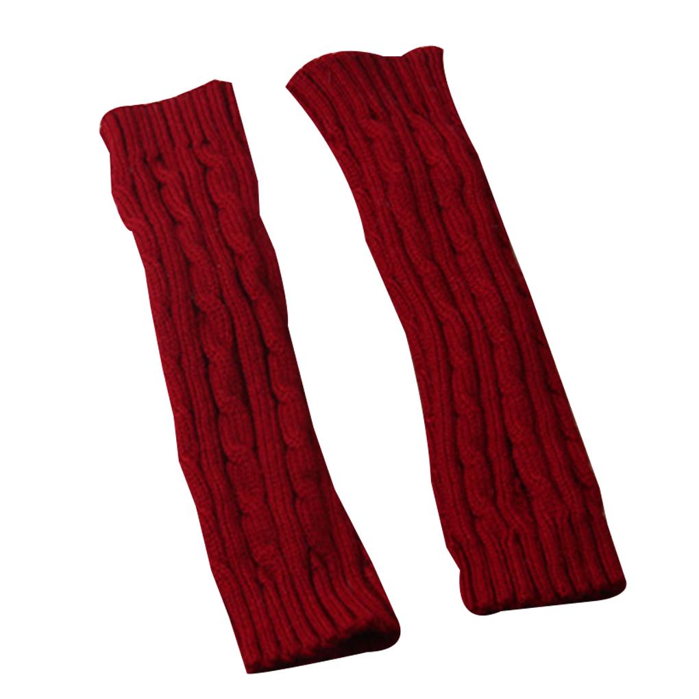 1 Pair Hot Winter Autumn Knit Arm Warmer Women Girls Long Winter Mittens Wrist Warmer Female Gloves