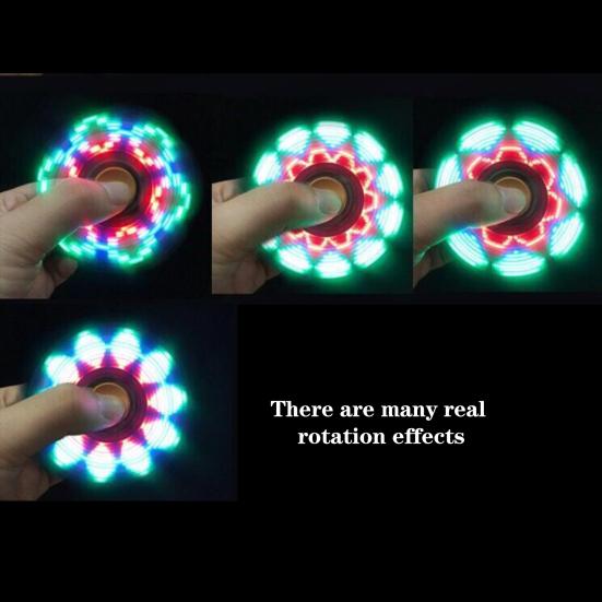 Rotating Finger Spinner Light Effect Changing Patterns LED Electroplate Finger Fidget Hand Spinner for Home