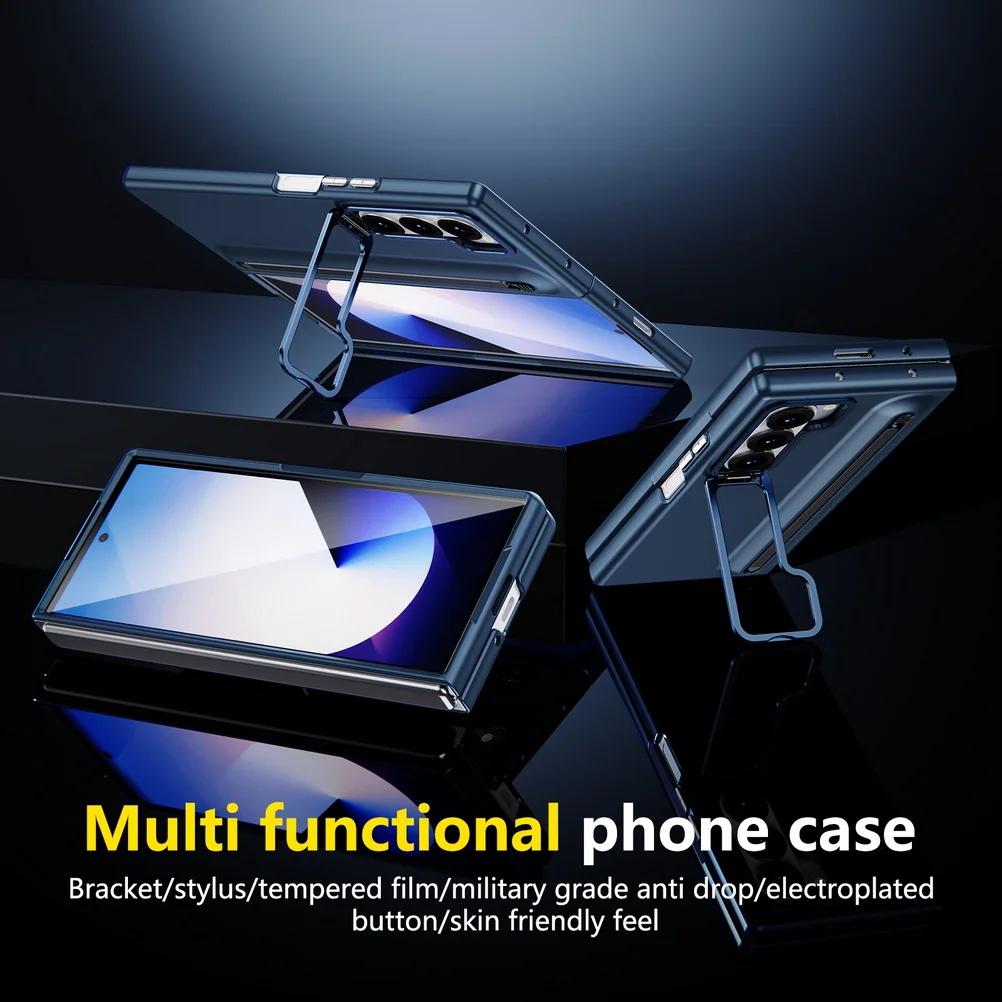 Original High Quality Lens Bracket Case For Samsung Z Fold 7 6 5 4 3 with Stylus and Tempered Glass Film Anti-drop Protect Cover