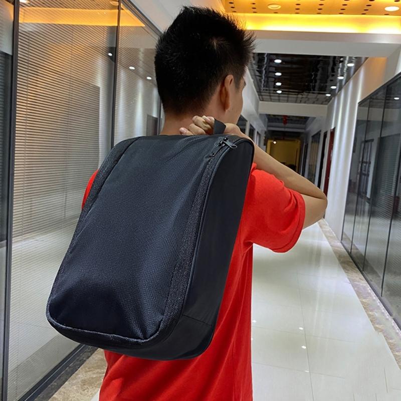 Breathable Sports Shoe Storage Case Water Resistant Zippered Canvas Footwear Organizer with Reinforced Handles