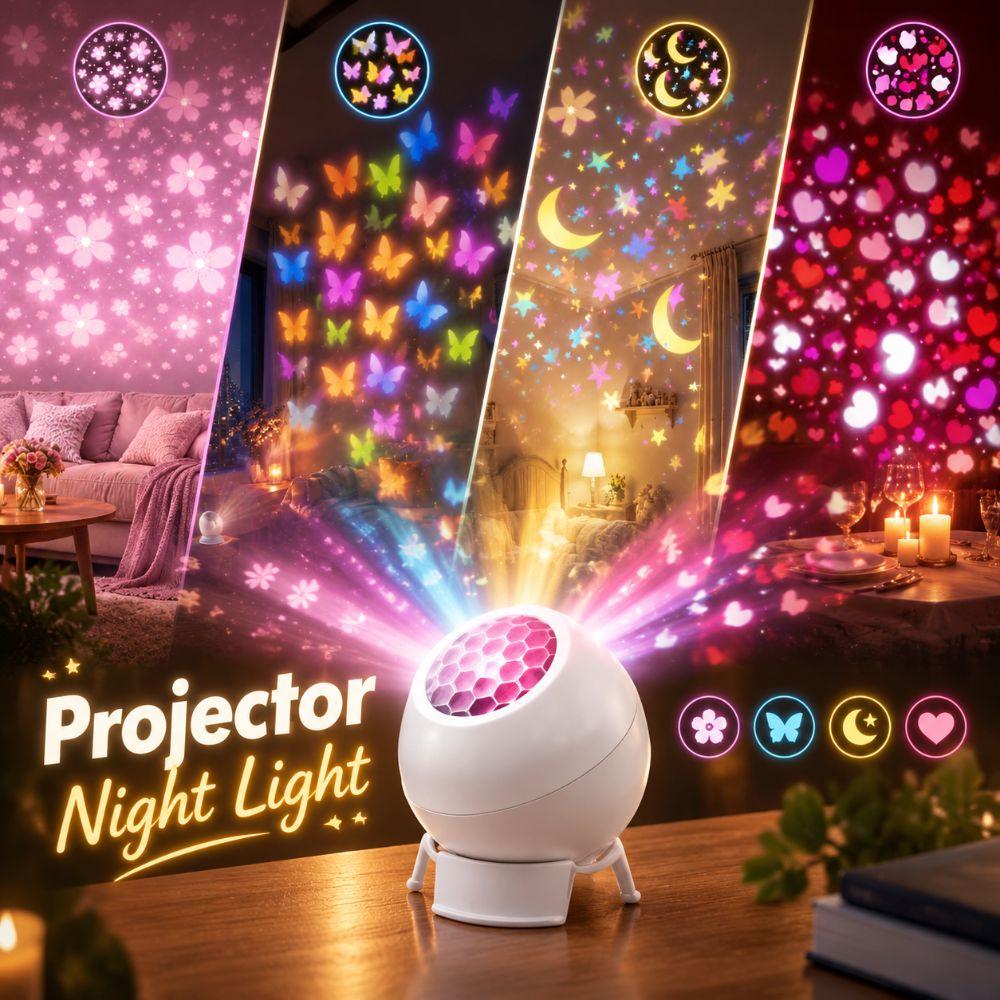 Soft Glow LED Projection Lamp Dynamic Projection Ambient Night Light Party Decoration