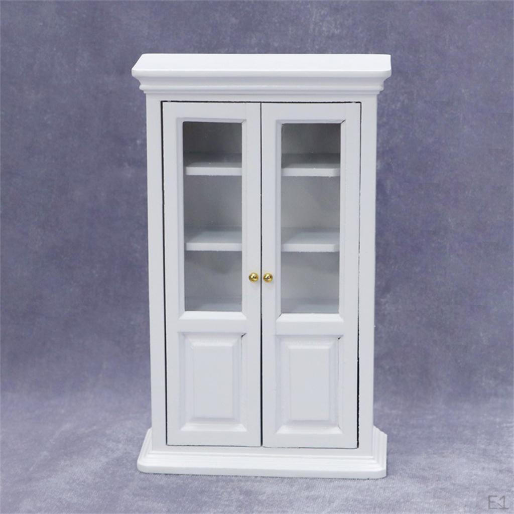 1/12 Scale Cupboard,Wooden Dollhouse Miniature Cabinet Model Nursery Room Decor