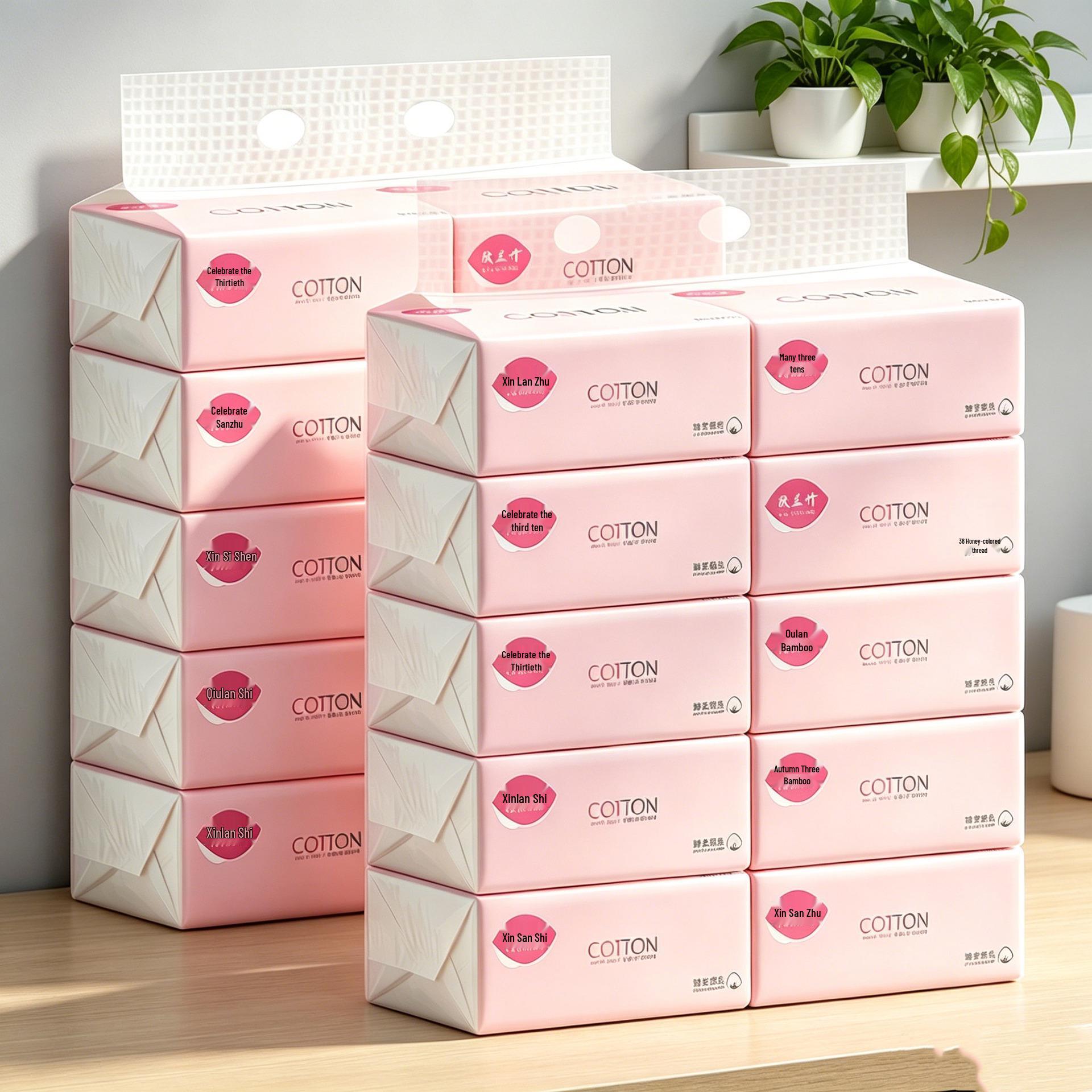 Compact Facial Tissue Pack - Household & Commercial, Thick, Soft Tissue Paper for Everyday Use 2 packs, 10 bags each