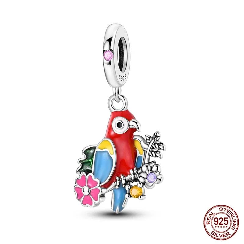 Copper Red Color Series Heart Shape Charms Beads Fit Original Bracelets Lucky Beads For Jewelry Making Diy