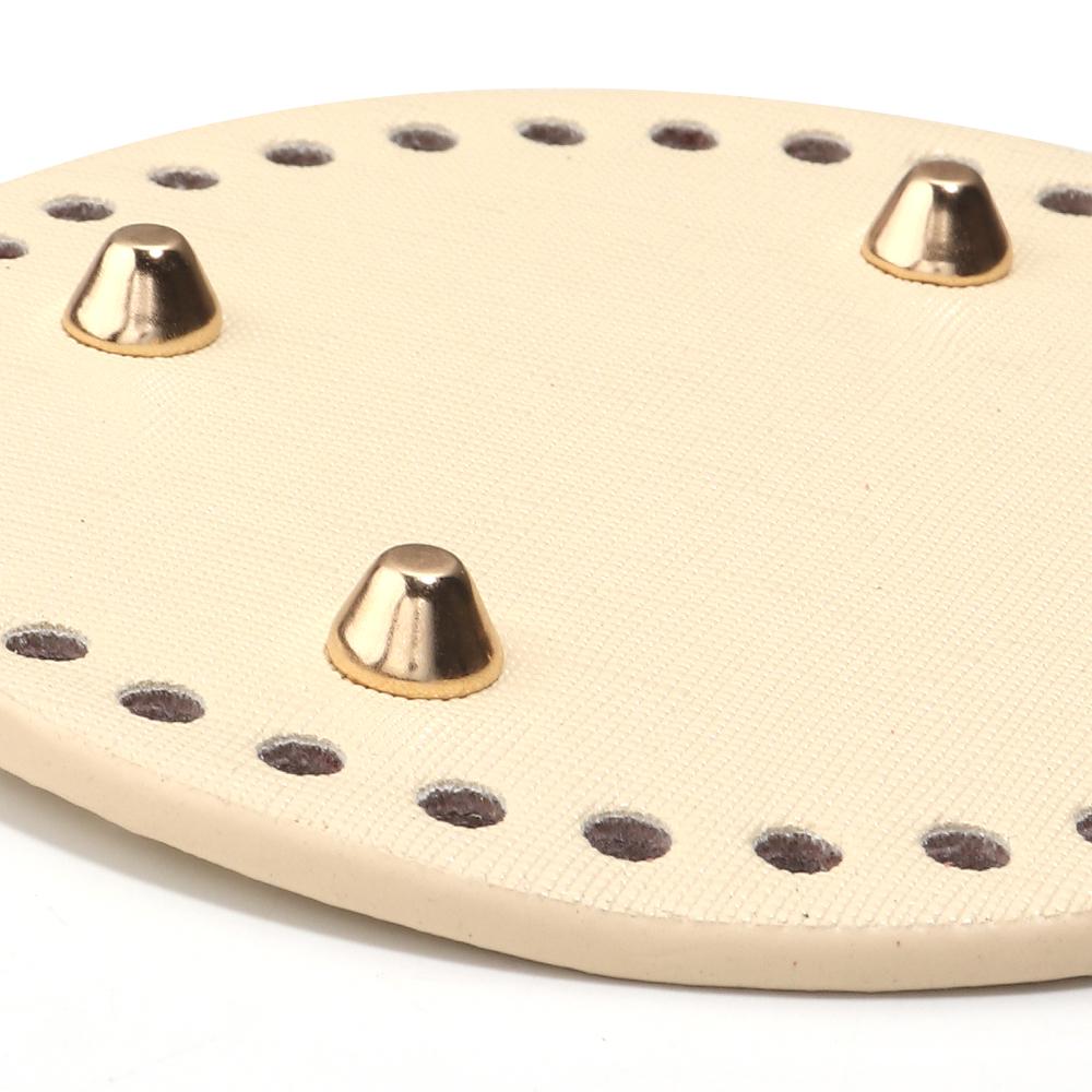 1pc Round Long Bottom For Knitted Bag PU Leather Bag Base Handmade Bottom With Holes Diy Crochet Bag Bottom Accessories