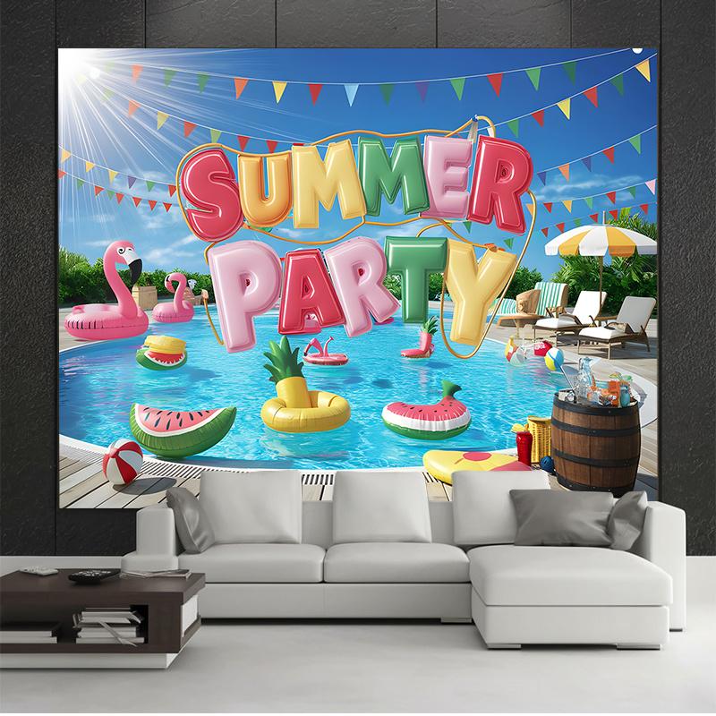 2D Floor Plan  1 Summer Party Backdrop Decoration Photography Props  Home Decor  Room Decor  Wall Decor