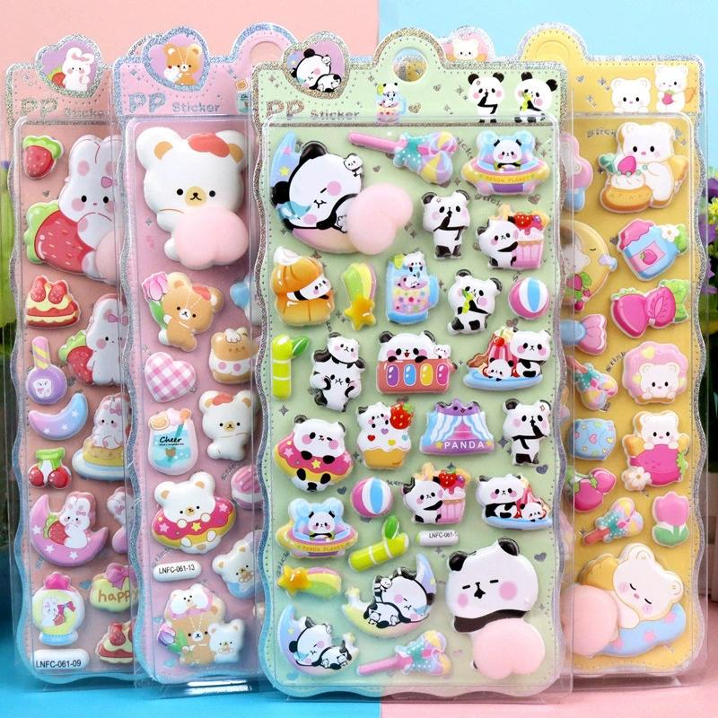 2-4pcs 3d Relief Bubble Stickers Cute Rabbit Cartoon Children Diy Stickers Phone Cases Handmade Diy Materials Sticker