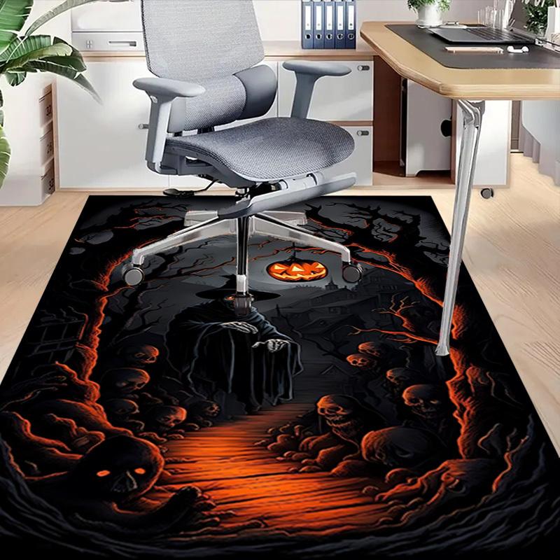 1pc Halloween Spooky Carpet Anti Slip Polyester Floor Mat for office.Bedroom