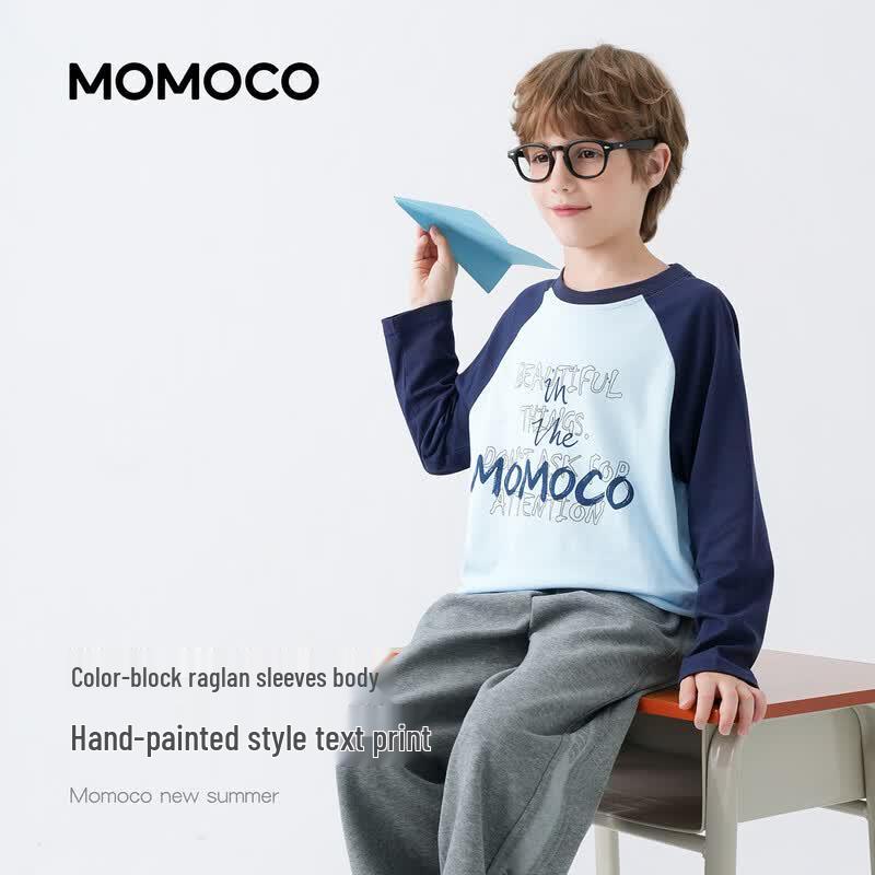 MOMOCO Boys' Blue Long Sleeve T-Shirt