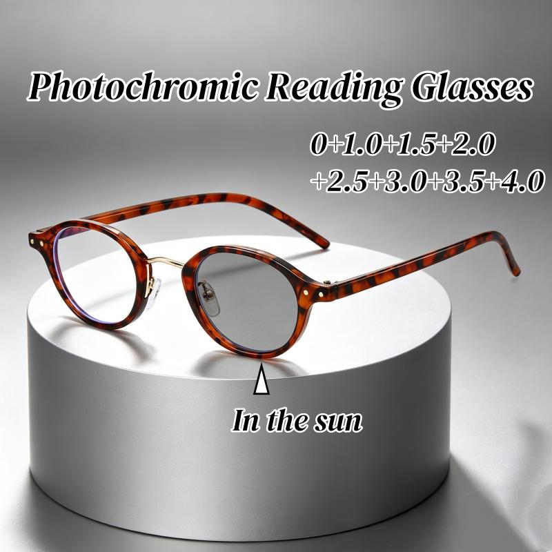 New Oval Frame Photochromic Anti-Blue Light Presbyopia Glasses  Women Men HD Lenses Presbyopia Eyewear for Readers Photochromic Far Sight Glasses