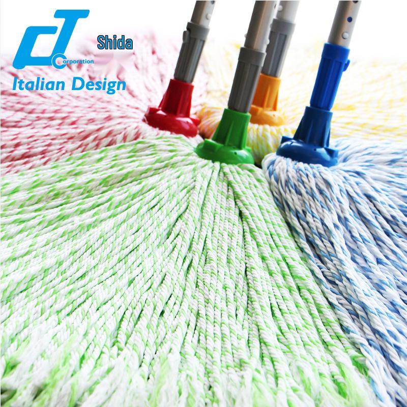 Italy CT Shida Telescopic Microfiber Floor Mop with Round Head Yellow Microfiber Mop