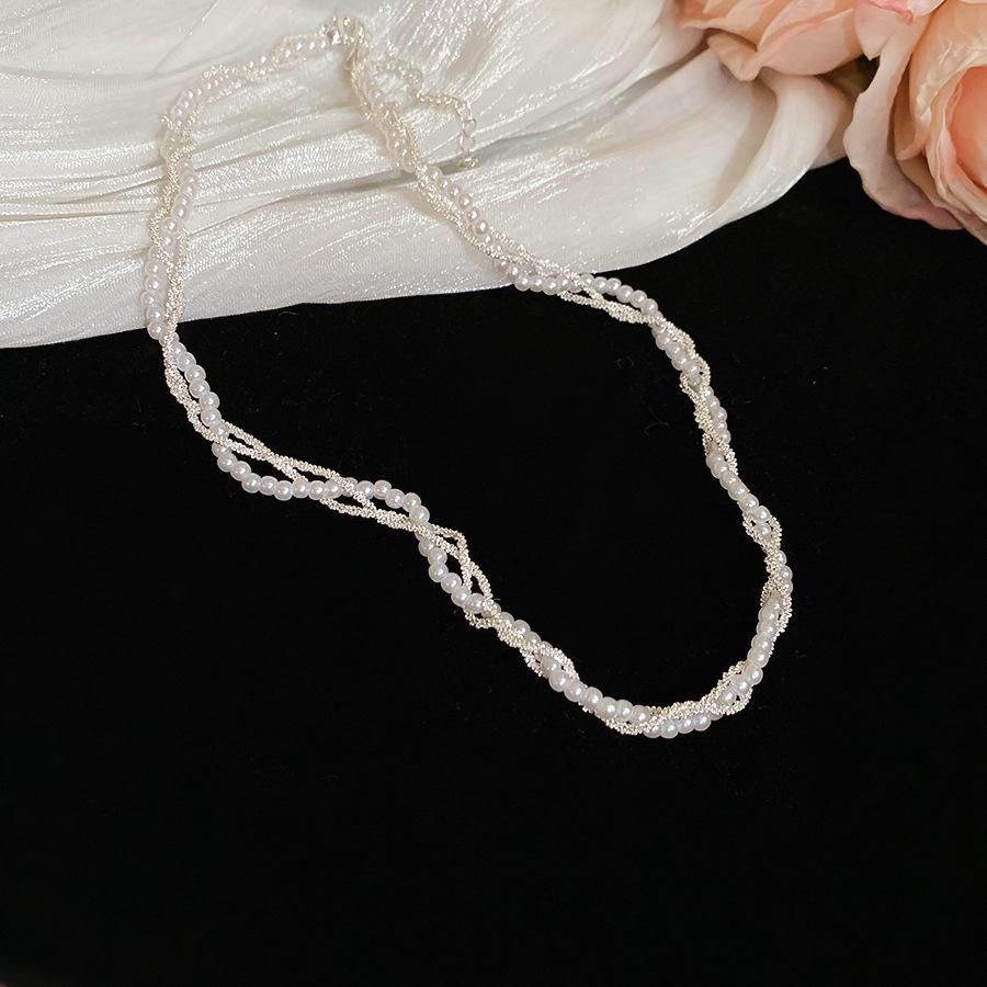 French Vintage Baroque Pearl Necklace Summer Niche Premium Sense Clavicle Chain Light Luxury Versatile Necklace Women