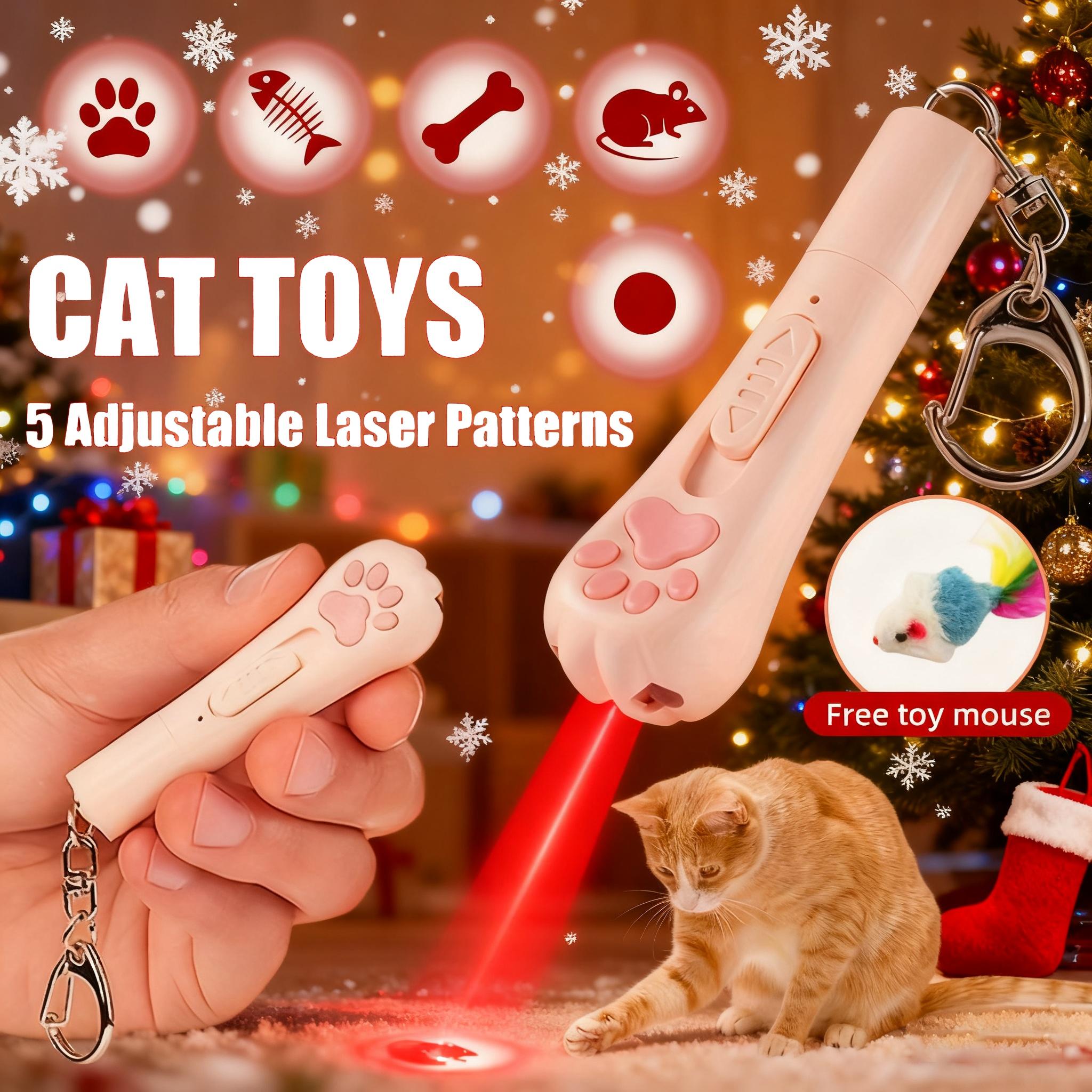 Interactive Cat Toys 7 in 1 USB Rechargeable Cat Teaser Toy for Chasing and Exercise