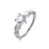 Couple Heart Rings Stainless Steel Love Stone Wedding Band Promised Rings for Her and His Jewelry Anniversary Gift
