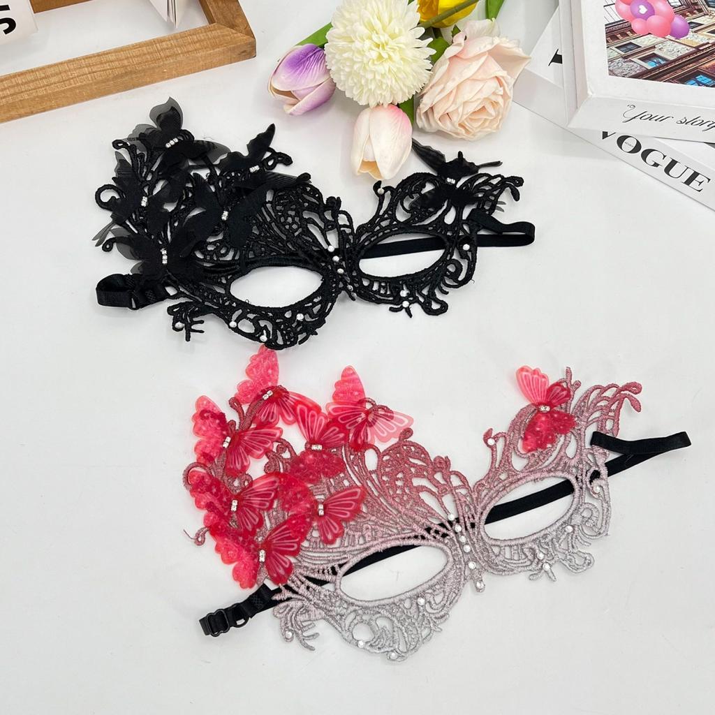 Gradient Butterfly Masquerade Mask 2026 Sexy Lace Half Face Rhinestone Cosplay Mask For Performance Party Prom Wedding Decors