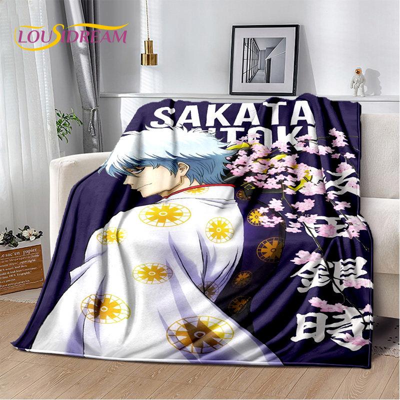 Gintoki Kagura Gintama Anime Soft Plush Blanket,Flannel Blanket Throw Blanket for Living Room Bedroom Bed Sofa Picnic Cover Kids
