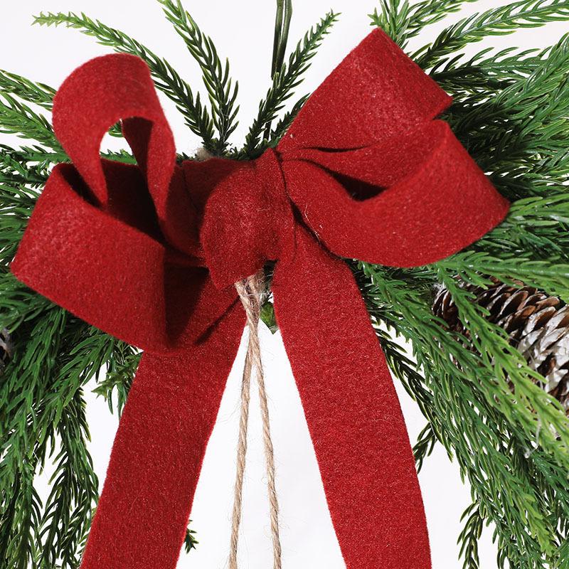 45Cm Christmas Wreath Artificial Simulation PE Norfolk Soft Glue Velvet with Half Ring Door Hanging Christmas Decorations