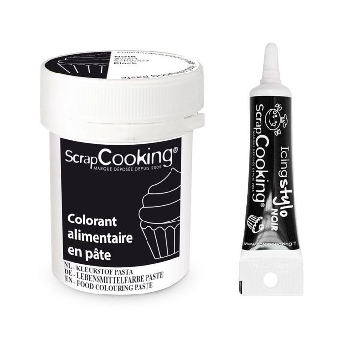 Colorant alimentaire en pâte 20 g Noir + Stylo de glaçage noir