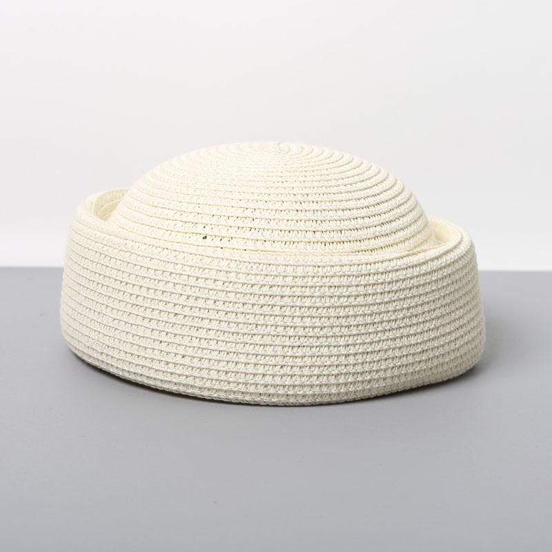 2026 New Summer Woven Paper Straw Berets Japanese Retro Artistic Painter Pillbox Hat Women Circle Concave Top Straw Sun Hats