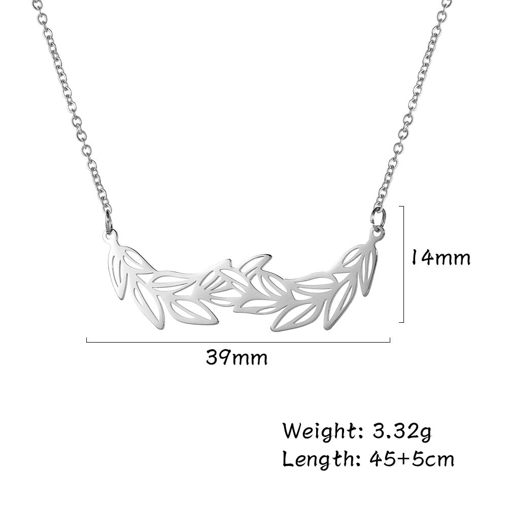 

Teamer Leaves Necklace Stainless Steel Olive Branch Pendant Choker for Women Girls Wedding Jewelry Peace Friend Birthday Gifts