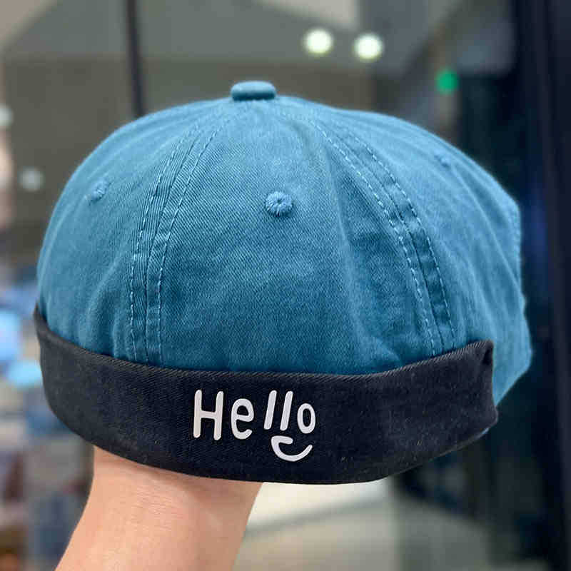 1Pc Washed Docker Beanie Brimless Cap Hat Without Visor Solid Color Retro Vintage Street Style Spring Autumn Outdoor Gorras