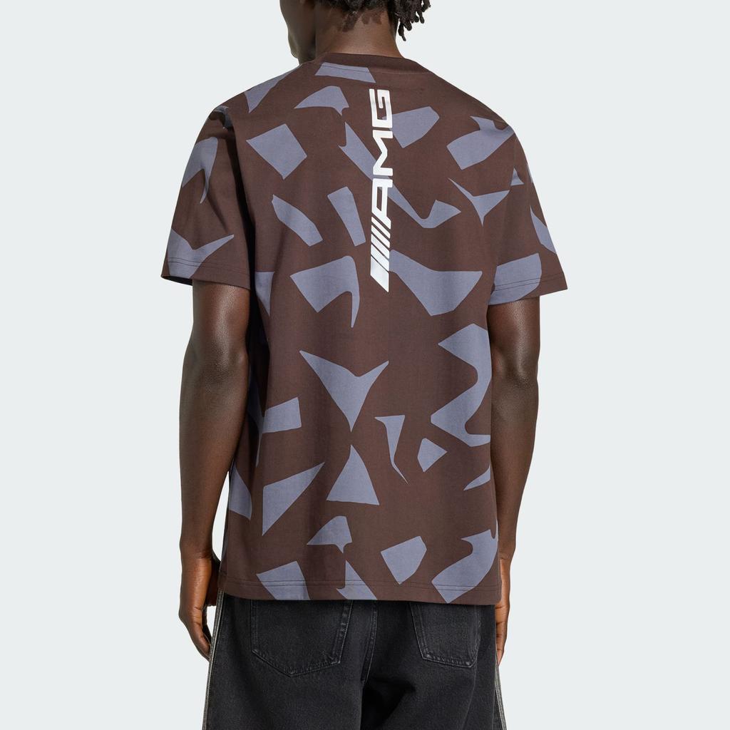 Adidas AMG Camo Cotton Knit Loose Short Sleeve Racing T-Shirt Men Tops KQ8353