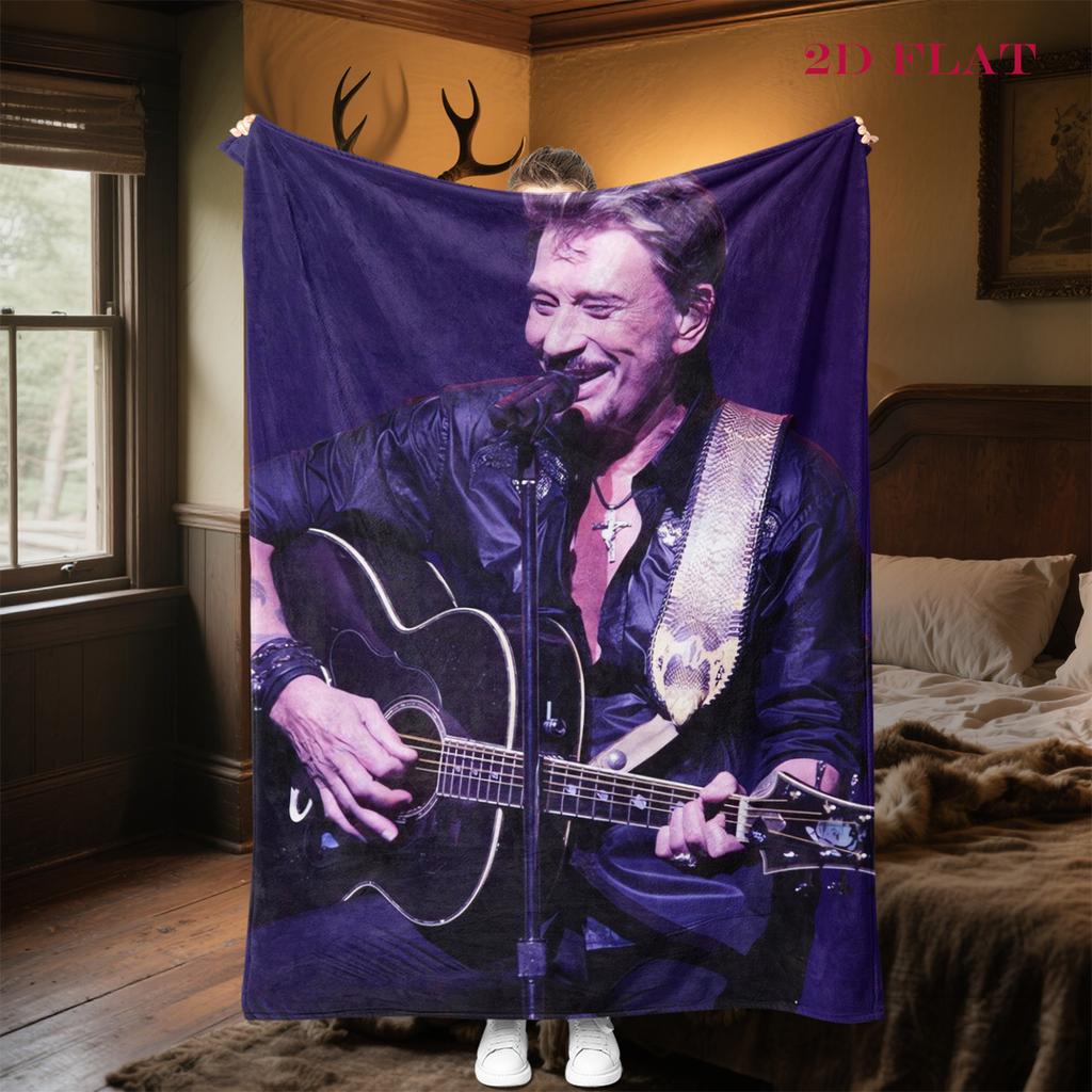 Johnny Hallyday: Rock Legend Live blanket Soft and comfortable sofa blanket Office rest blanket Machine washable sheet