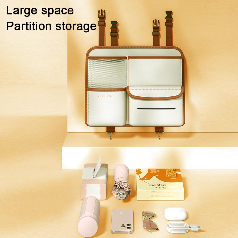 Car Seat Back Storage Hanging Bag Car Accessories Waterproof Dirt Proof with Hook Tissue Holder Car Backseat Organizer Anti Kick Pad Cup Holder