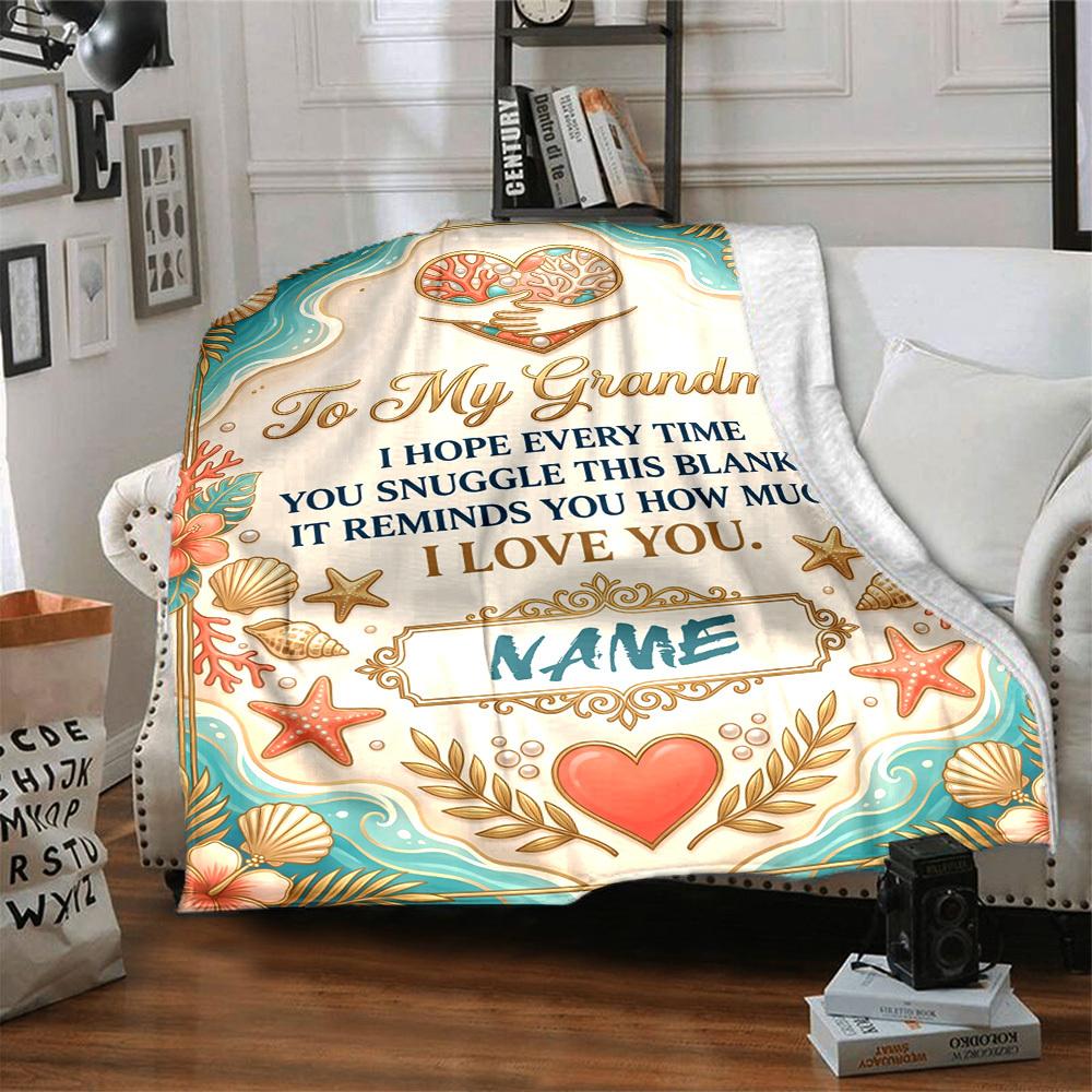 Grandma'S Love Wisdom Blanket Warmthful Decor Great For Sofa Couch Office Bed Picnics Four Seasons Multipurpose Digital Print Birthday Christmas Gift