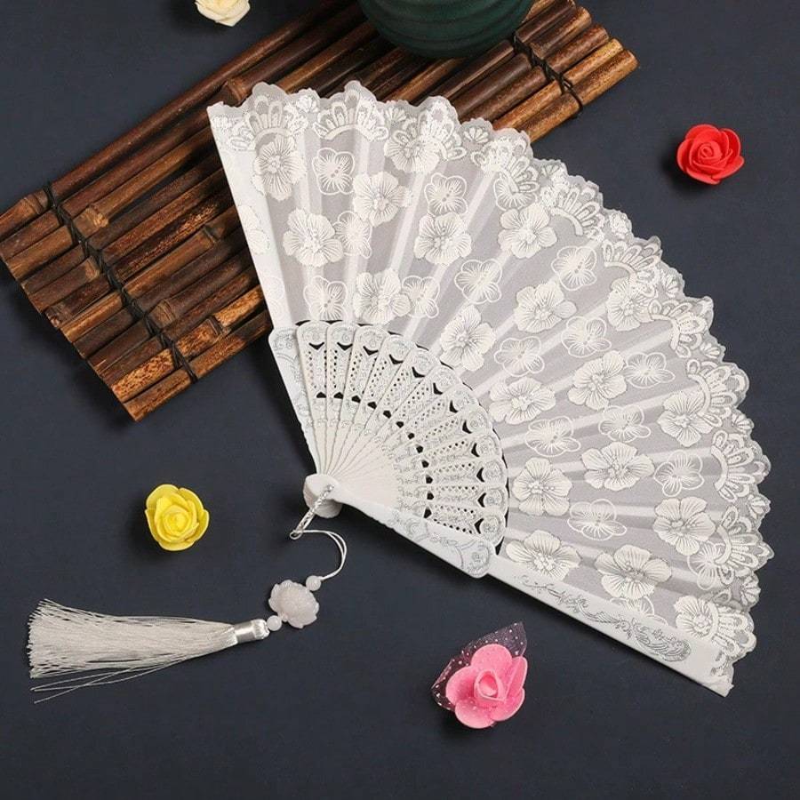 1pc Vintage Sakura Folding Fan, Portable & Handy Dance Fan, Foldable Fan