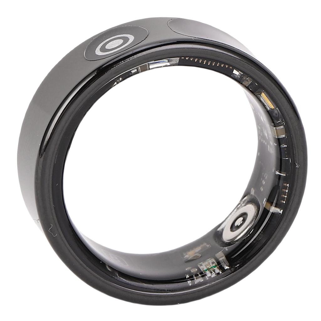 Smart Ring Black Step Counting IP68 Water Proof Smart Sleep Ring with Touch Display Screen Gesture Control for Sports