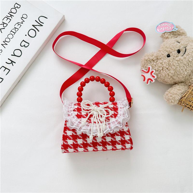 Adorable Red Princess Bag For Girls Featuring Fun Plaid Bow Design Perfect For Preschool