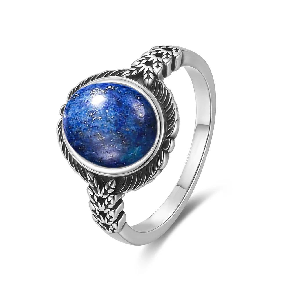 Vintage S Sterling Silver Natural Moonstone Ring Oval 8*10MM Simple Black Twists Ring Party Gifts Fine Jewelry For Women Men