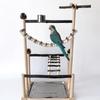 Interactive Large Bird Gym Natural Wood Construction Grinding Scratchers Mental Stimulation Activity Stand