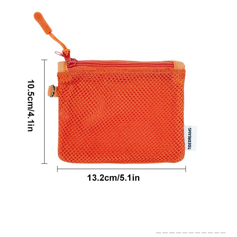 Mesh Cosmetic Bag Portable Mesh Storage Pouch Lightweight Sundries Storage Bag Multi-purpose Square Coin Purse with Zipper