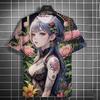 Japanese Geisha 3D Print T-Shirts Summer Men Women Casual Short Sleeve T Shirt Harajuku Tops Streetwear Tees Men's Clothing