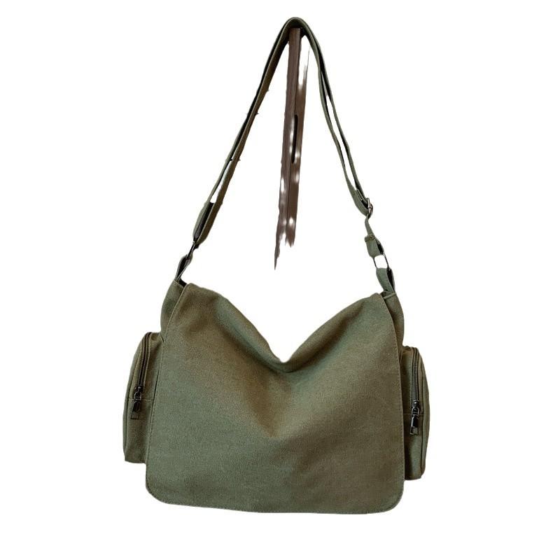 Canvas Bag Messenger Bag Fashion Simple Shoulder Bag Large Capacity Women's Bag Commuter Bag