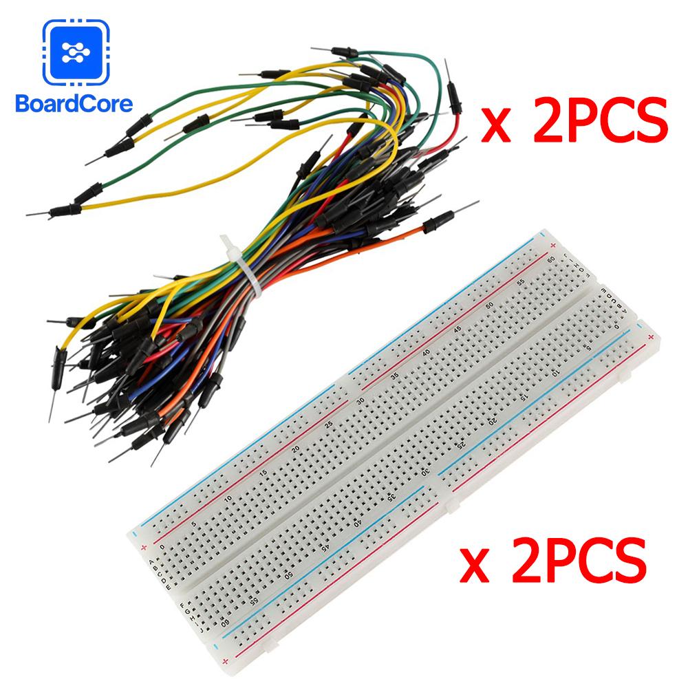 1-3 Sets MB-102 Breadboard 830 Points Solderless PCB Bread Board Kit +65pcs Jumper Wire Cable Prototype Board MB102 DIY Kit
