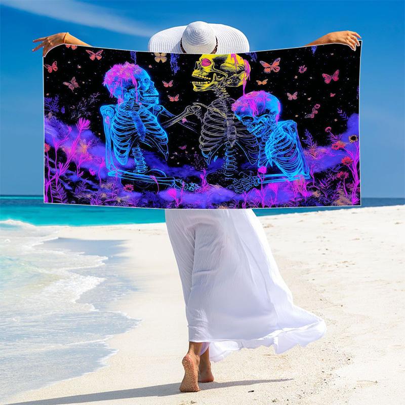 Love u to the Death Skull ( Print Beach Towel, Large Soft Quick Dry Towel for Beach Camping Swimming