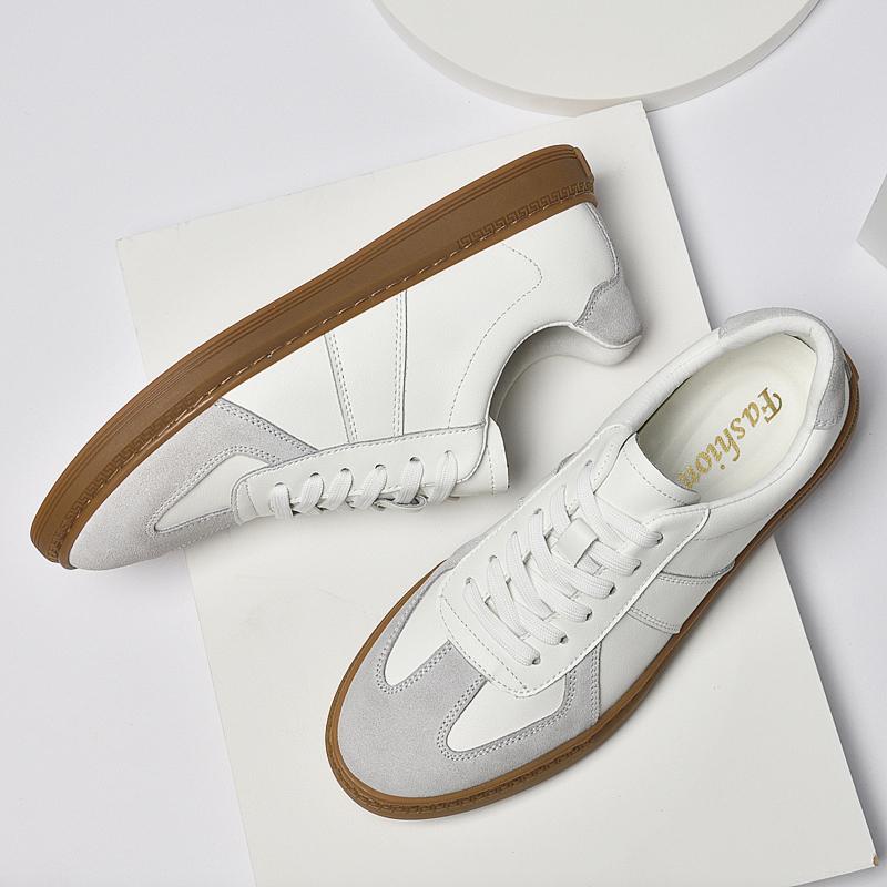 Weiches Leder Herrenschuhe Herren Sneaker Herren Freizeitschuhe Britischer Stil Mode Weiße Schuhe Leder Schulsportschuhe Schnürschuhe Elegant