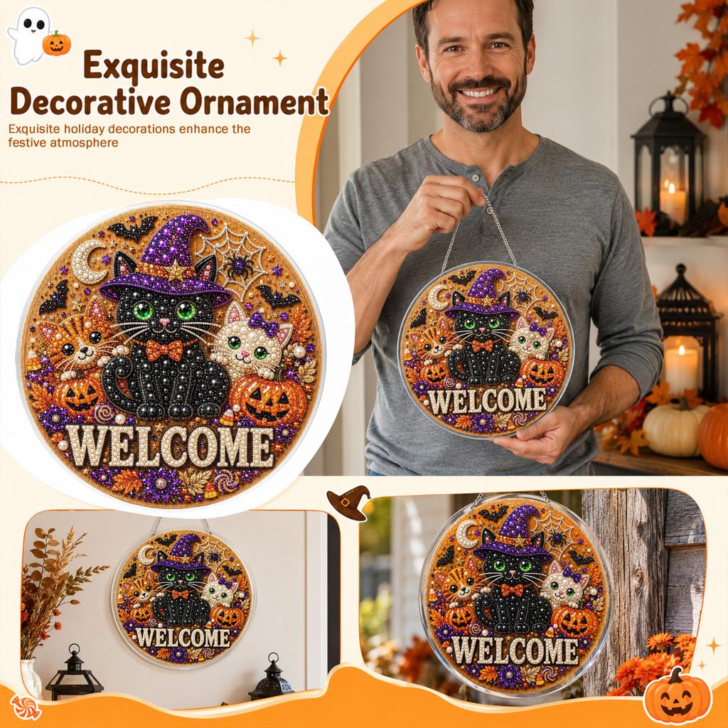 Cute Halloween Acrylic Ornament Hanging Pendant for Home Car Tree Window Decorations
